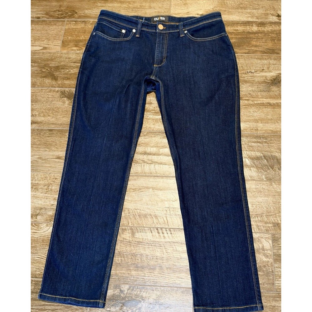 DUER L2X Relaxed Taper Jeans Men’s 36x30 (35x28.5) Stretch Dark Wash DU/ER